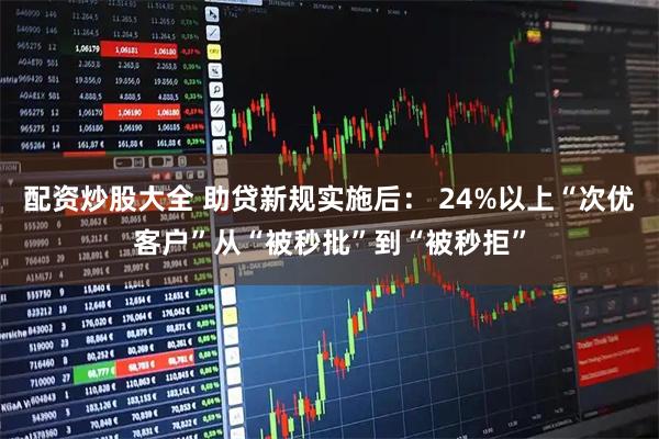 配资炒股大全 助贷新规实施后: 24%以上“次优客户”从“被秒批”到“被秒拒”